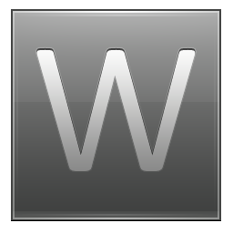 Letter W grey Icon, Letter W grey,Multipurpose Alphabet,System
