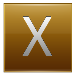 Letter X gold Icon, Letter X gold,Multipurpose Alphabet,System
