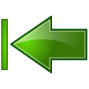 Actions green arrow left end Icon, Actions green arrow left end,NuoveXT 2,System