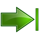 Actions green arrow right end Icon, Actions green arrow right end,NuoveXT 2,System