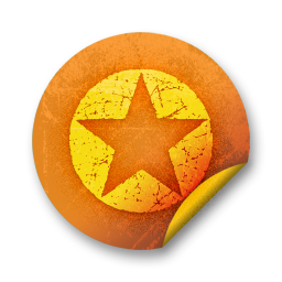 Orange sticker badges 036 Icon, Orange sticker badges 036,Orange Grunge Stickers,System