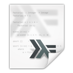 Mimetypes text x haskell Icon, Mimetypes text x haskell,Oxygen 1,System