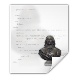 Mimetypes text x pascal Icon, Mimetypes text x pascal,Oxygen 1,System
