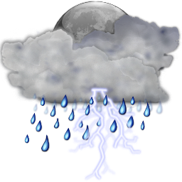 Status weather storm night Icon, Status weather storm night,Oxygen 1,System