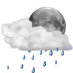 Status weather showers scattered night Icon, Status weather showers scattered night,Oxygen,System