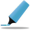 Highlightmarker blue Icon, Highlightmarker blue,Pretty Office 7,System