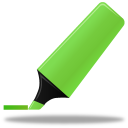 Highlightmarker green Icon, Highlightmarker green,Pretty Office 7,System