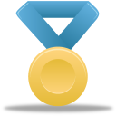 Metal gold blue Icon, Metal gold blue,Pretty Office 7,System