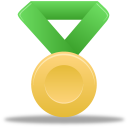 Metal gold green Icon, Metal gold green,Pretty Office 7,System
