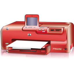 HP Printer Icon, HP Printer,Red CandyBar,System,