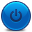 Power Button Blue Icon, Power Button Blue,Rounded,System