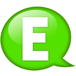 Speech balloon green e Icon, Speech balloon green e,Speech Balloon Green,System