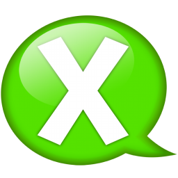 Speech balloon green x Icon, Speech balloon green x,Speech Balloon Green,System