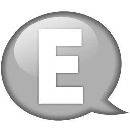 Speech balloon white e Icon, Speech balloon white e,Speech Balloon Grey,System