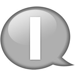 Speech balloon white i Icon, Speech balloon white i,Speech Balloon Grey,System