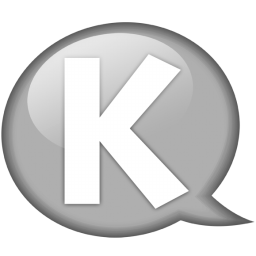 Speech balloon white k Icon, Speech balloon white k,Speech Balloon Grey,System