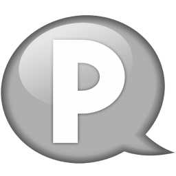 Speech balloon white p Icon, Speech balloon white p,Speech Balloon Grey,System