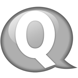 Speech balloon white q Icon, Speech balloon white q,Speech Balloon Grey,System