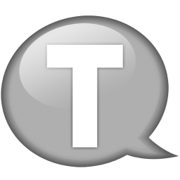 Speech balloon white t Icon, Speech balloon white t,Speech Balloon Grey,System