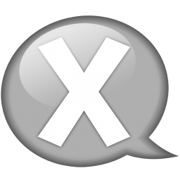 Speech balloon white x Icon, Speech balloon white x,Speech Balloon Grey,System
