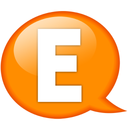 Speech balloon orange e Icon, Speech balloon orange e,Speech Balloon Orange,System