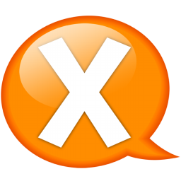 Speech balloon orange x Icon, Speech balloon orange x,Speech Balloon Orange,System