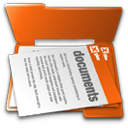 Documents Folder Icon, Documents Folder,Xtra Orange,System