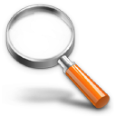 Find Icon, Find,Xtra Orange,System