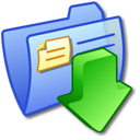 Folder Blue Downloads 3 Icon, Folder Blue Downloads 3,iCandy Junior,System,