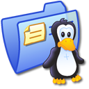 Folder Blue Linux Icon, Folder Blue Linux,iCandy Junior,System,