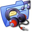 Folder Blue Music 2 Icon, Folder Blue Music 2,iCandy Junior,System,