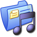 Folder Blue Music 3 Icon, Folder Blue Music 3,iCandy Junior,System,