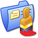 Folder Blue Paint Icon, Folder Blue Paint,iCandy Junior,System,