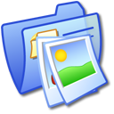Folder Blue Pics 2 Icon, Folder Blue Pics 2,iCandy Junior,System,