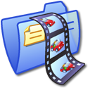 Folder Blue Video 1 Icon, Folder Blue Video 1,iCandy Junior,System,