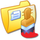 Folder Yellow Paint Icon, Folder Yellow Paint,iCandy Junior,System,