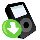 IPod black down Icon, IPod black down,iSimple System,System