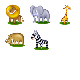 African Pets Icons Set