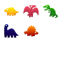 Dinosaurs Toys Icons Set