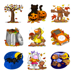 I Love Autumn Icons Set