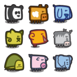 Zootetragonoides Icons Set