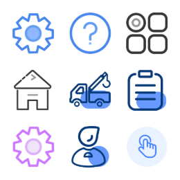 Auto Transport Interface  Icons Set