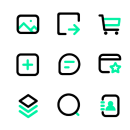 Basic Multicolor UI  Icons Set