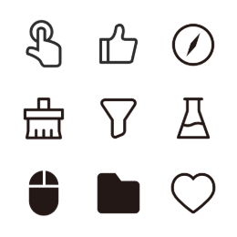 Black & White Mobile  Icons Set