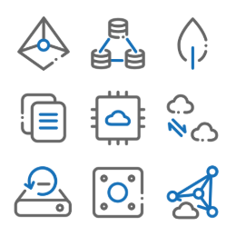 Cloud Computing Service  Icons Set