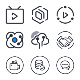 Cloud & Media Service  Icons Set