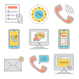 Color Linear Communication  Icons Set