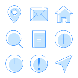 Essential Blue  Icons Set