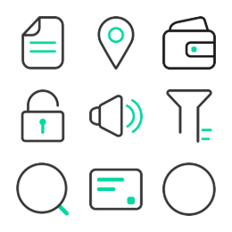 Essential Green  Icons Set