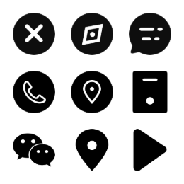 Facet Business Card  Icons Set